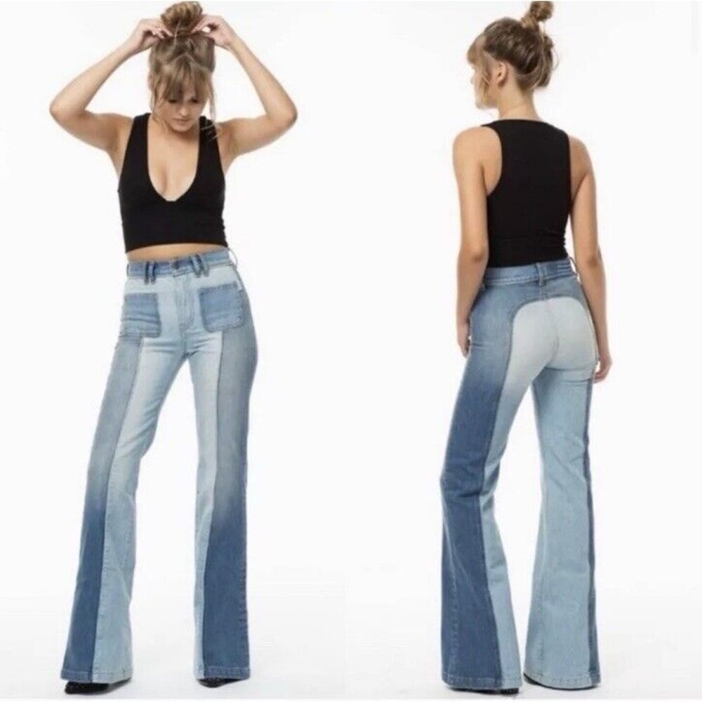 REVICE Sunset Bells Two Toned Dark Light Wide Leg High Size 26